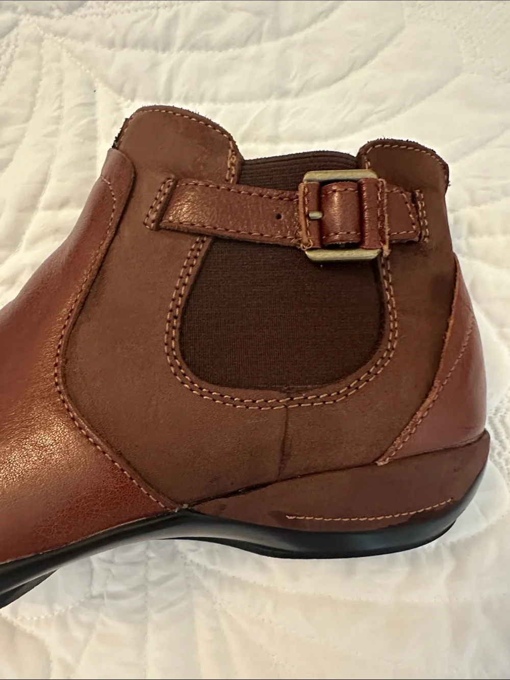 Aetrex Women’s Cognac Leather Comfort Ankle Booties 9.5 Wide (D) - Picture 6 of 16